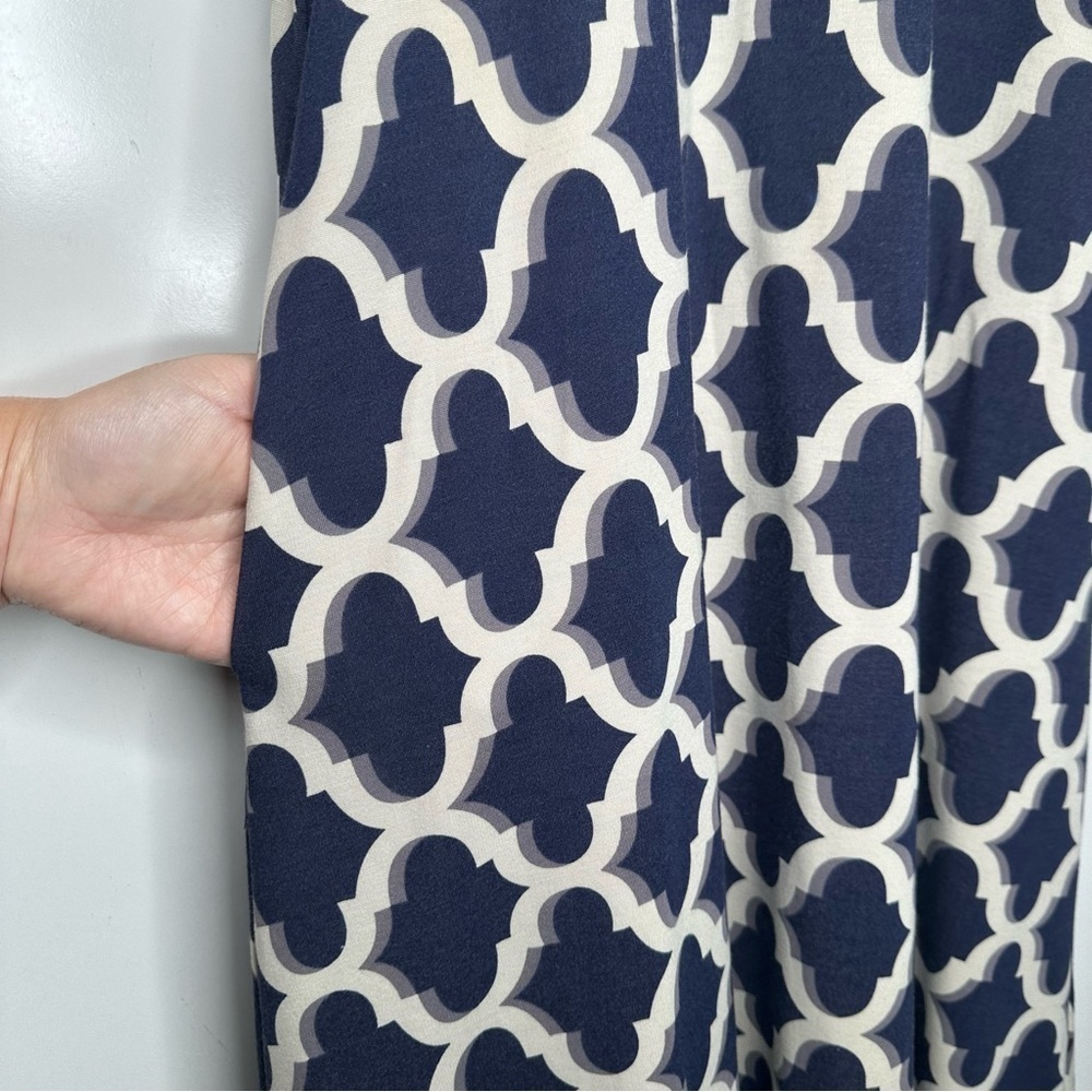 J. McLaughlin Blue Print Sleeveless 1/4 Button Dress Size XS - Picture 8 of 9